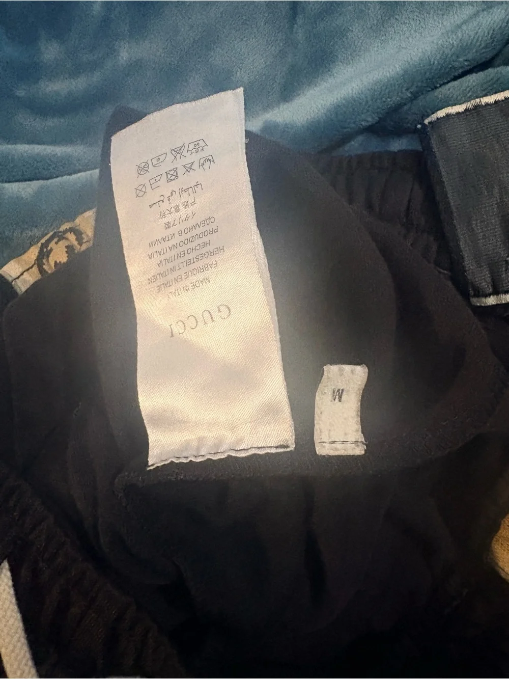 Gucci Black Sweatpants with Gold Side Stripe